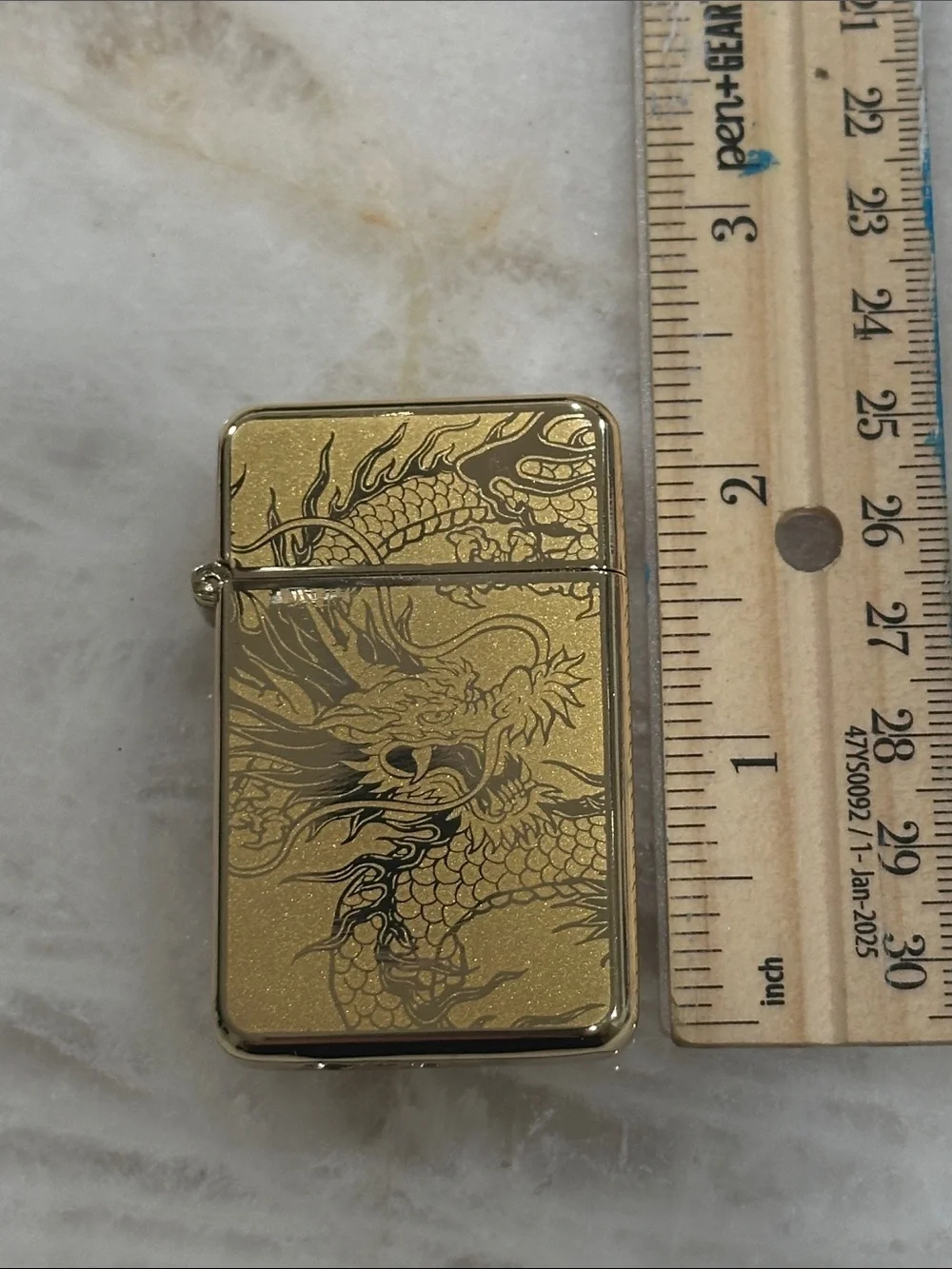 Gold Dragon Butane Lighter - Decorative Gold Finish